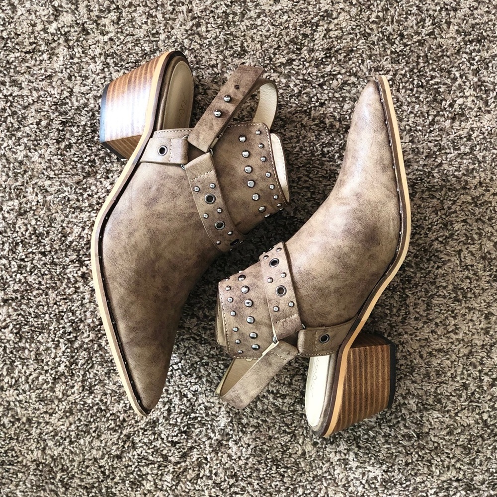 EUC Slingback Studded Booties